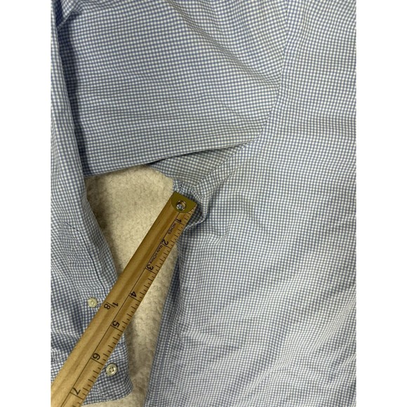 Lauren Ralph Lauren Classic Fit Men's Sz 15 1/2 M White/Blue Square Check Shirt - Picture 4 of 9